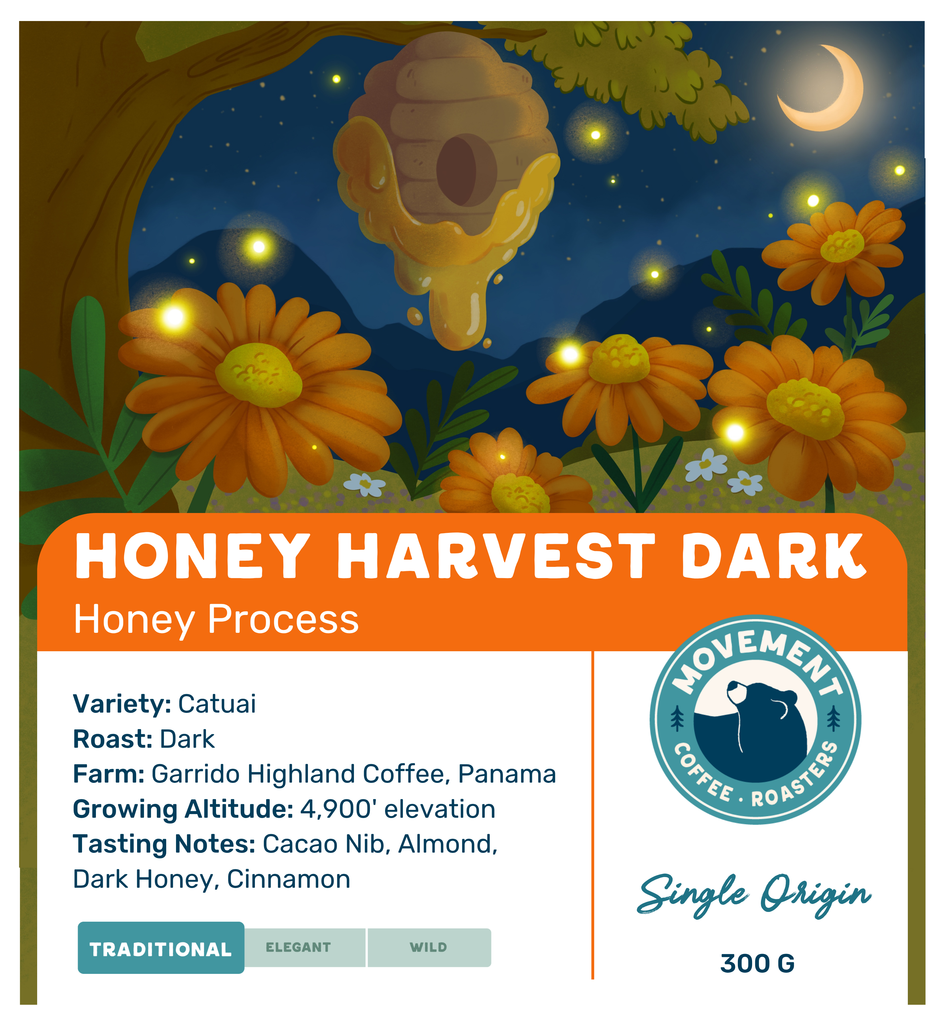 Honey Harvest Dark Single Origin Coffee Bag | Movement Coffee