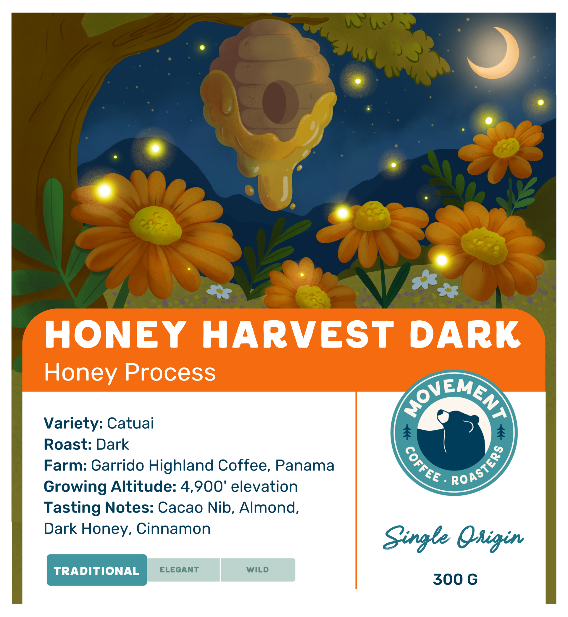 Honey Harvest Dark Single Origin Coffee Bag | Movement Coffee