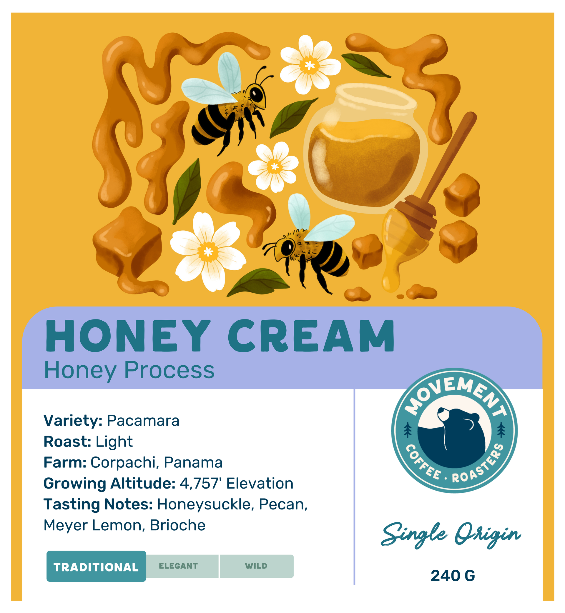 Honey Cream Single Origin Coffee Bag | Movement Coffee